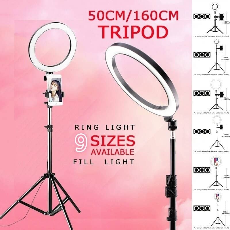Ring light  with 7feet stand and mic available 0