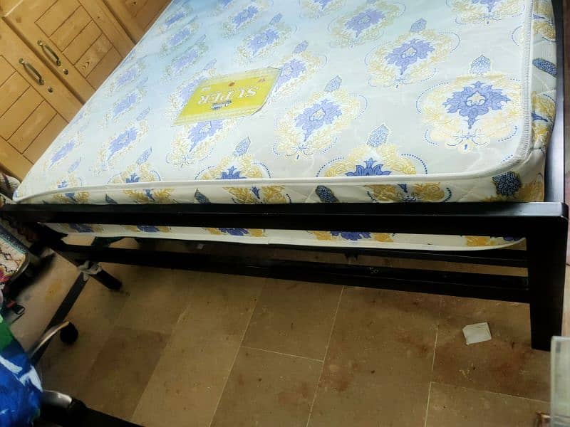 Double Bed made by Iron with Spring Mattress 3