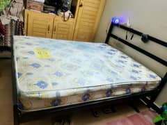 Double Bed made by Iron with Spring Mattress 0