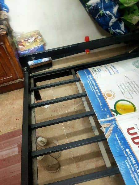 Double Bed made by Iron with Spring Mattress 5
