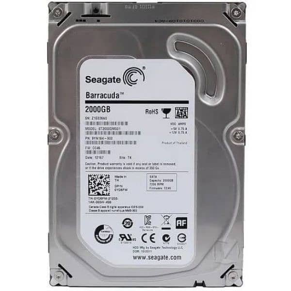 seagate 2 TB fresh 100 helth 0