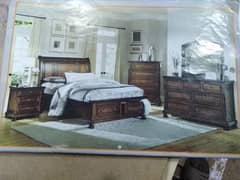 Luxry bed complete bed set with shesham wood