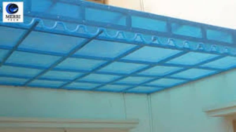 roof parking shades in fiber glass and green net. watsap . 03142344544 4