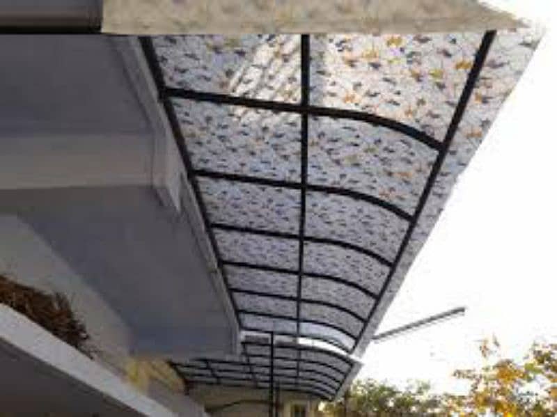 roof parking shades in fiber glass and green net. watsap . 03142344544 5