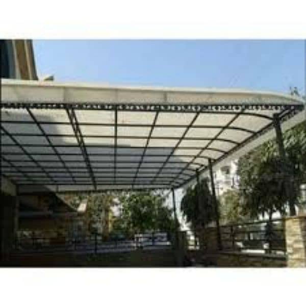 roof parking shades in fiber glass and green net. watsap . 03142344544 6