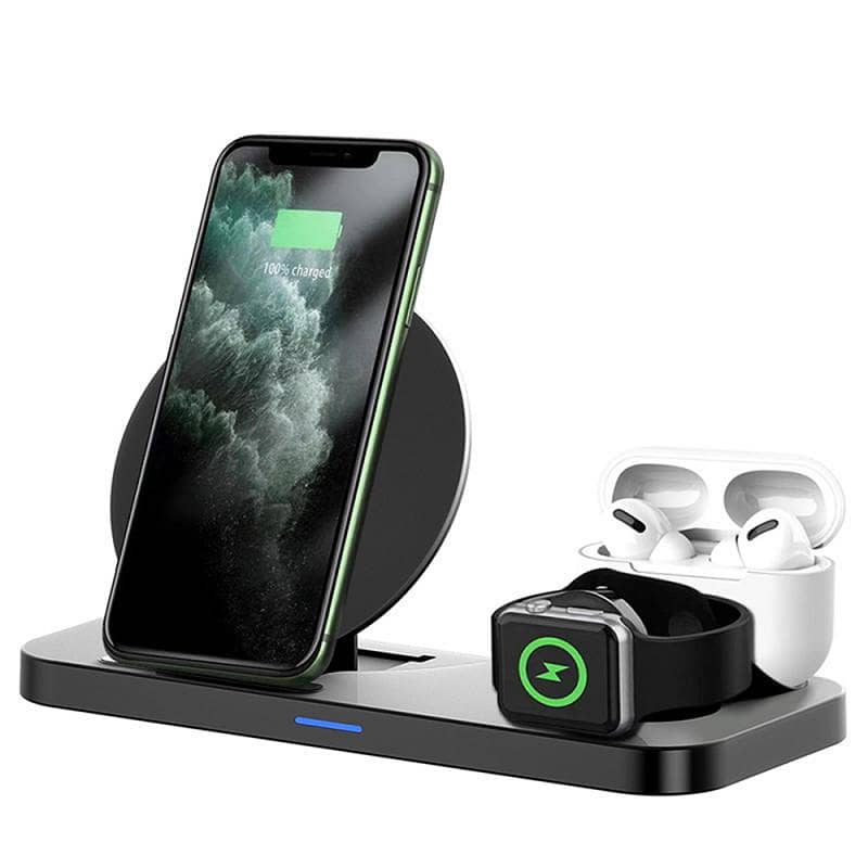 W40 3 in 1 Wireless Charger For iPhone Airpods Apple Watch 6
