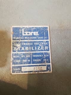 Voltage stabilizer Made in Italy.