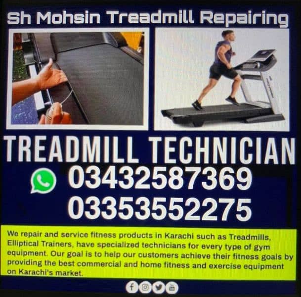 Treadmill Repair and Maintenance Services/Treadmill belt Available 1