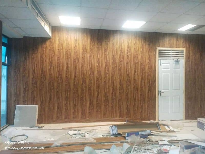 3D Wallpaper window blind False Ceiling Curtain Wooden Floor Pvc Sheet 10