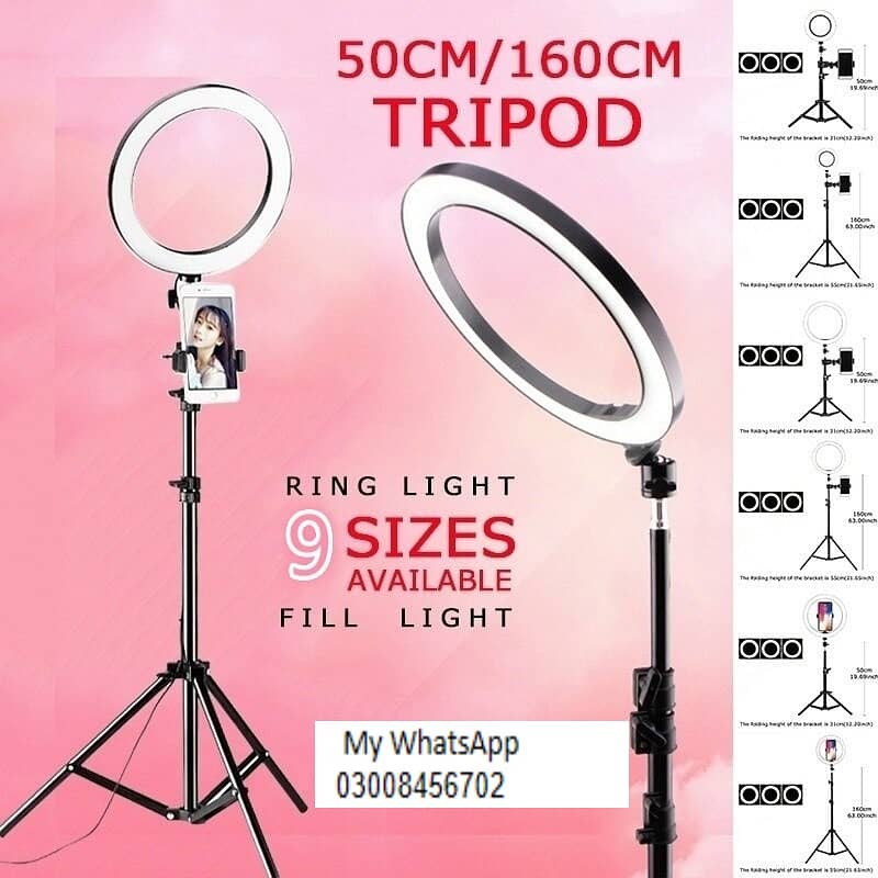 26cm Led Studio Camera Ring Light with 7 fit stand VR BOX or MICs 0