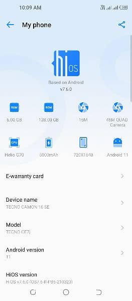 Tecno camon 16 full condition able box charger Sath he 2