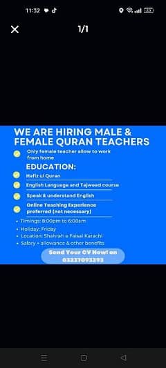 Hafiz-e-Quran Teachers Required