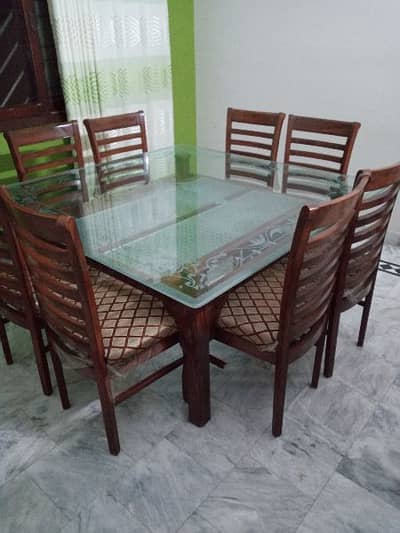 Dining Table 8 seater Square (size: 5x5)