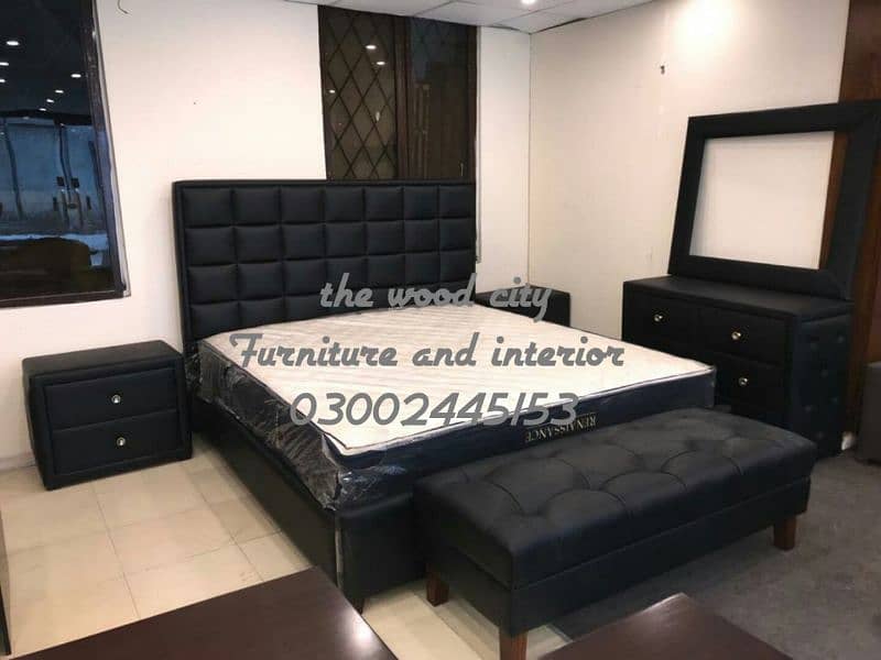 Bed room set king size bed double bed 14