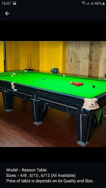 Table Tennis Tables / Carrom board / Fuse ball - Bdawa / Snooker table 19
