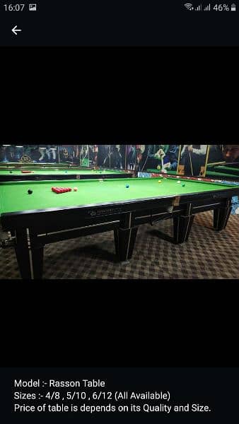Table Tennis Tables / Carrom board / Fuse ball - Bdawa / Snooker table 15