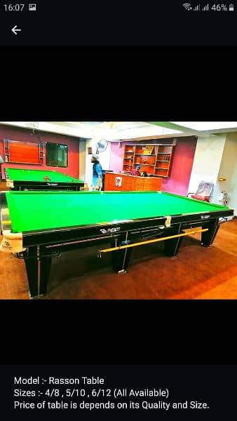 Table Tennis Tables / Carrom board / Fuse ball - Bdawa / Snooker table 18