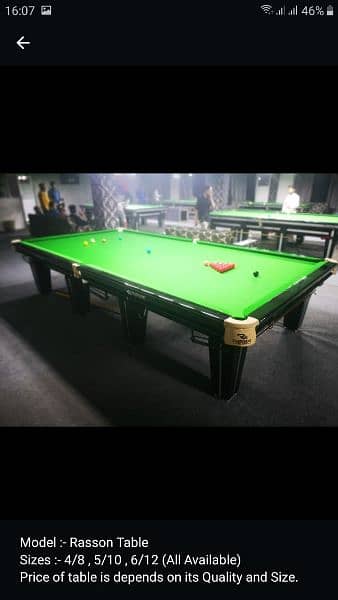 Table Tennis Tables / Carrom board / Fuse ball - Bdawa / Snooker table 14