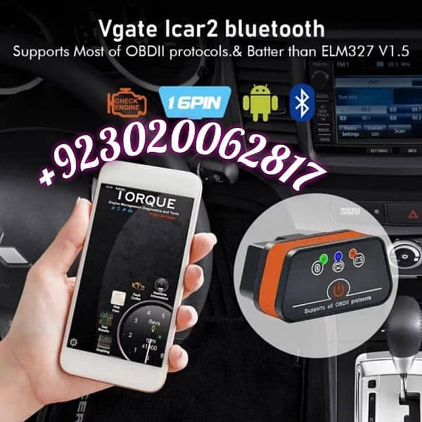 Vgate OBD2 Scanner iCar2 OBDII Bluetooth Version 03020062817 1