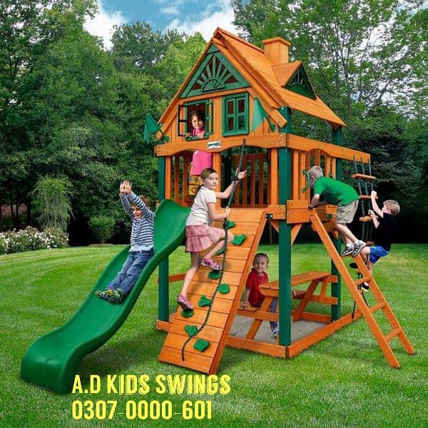 Swings|Slide|Seesaw|Marygoround|Bench|Gazibo|Tree House|Park Setup 5