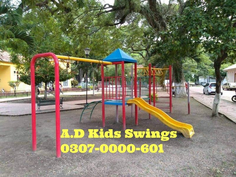 Swings|Slide|Seesaw|Marygoround|Bench|Gazibo|Tree House|Park Setup 12