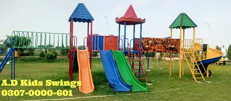 Swings|Slide|Seesaw|Marygoround|Bench|Gazibo|Tree House|Park Setup 16