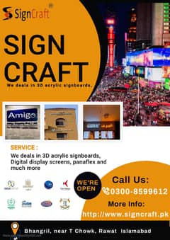 3D LED sign boards ,3D acrylic signboards,  panaflex