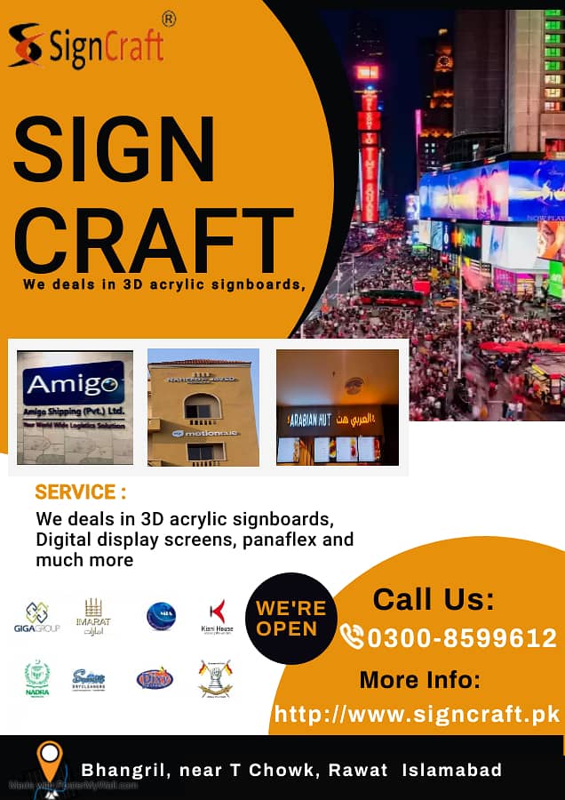 3D LED sign boards ,3D acrylic signboards,  panaflex 0