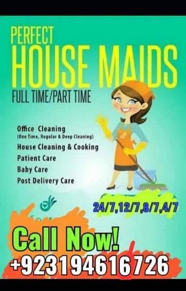 Babysitter Driver Couple Cook Chef Male & Female House Maid Office Boy 0