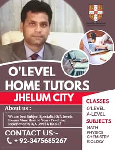 O Level Home Tutors In Jhelum O  ||#hometutor #oleveltutorinjhelum