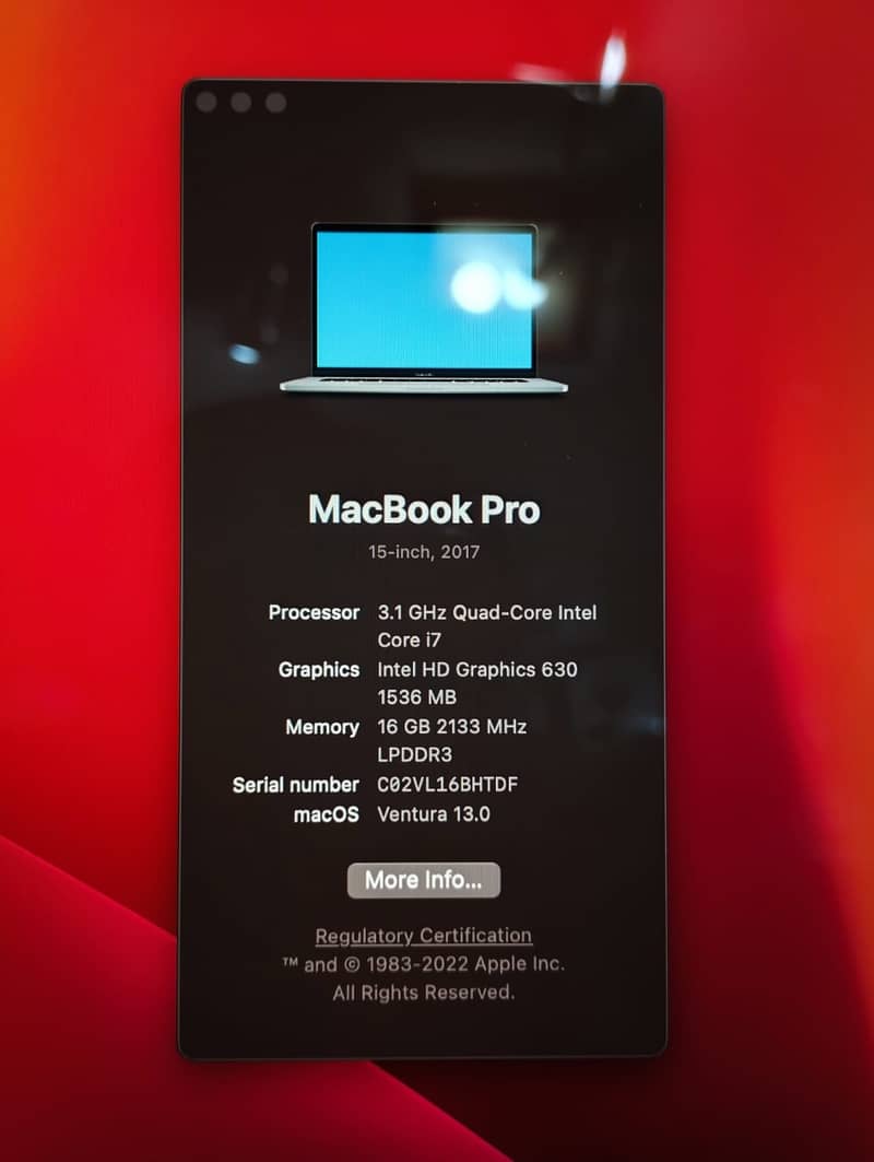 MacBook Pro 2017 15 Inch Core i7 16GB 512GB 1TB & 2TB 1