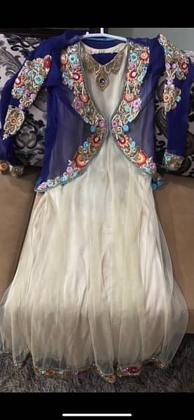 wedding maxi with full sleeve  embroidered jacket 0