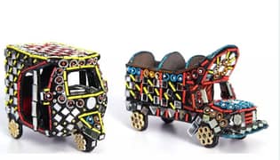 Hand Crafted Truck And Rickshaw Art