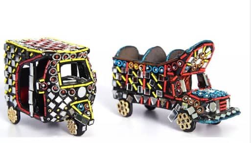 Hand Crafted Truck And Rickshaw Art 0