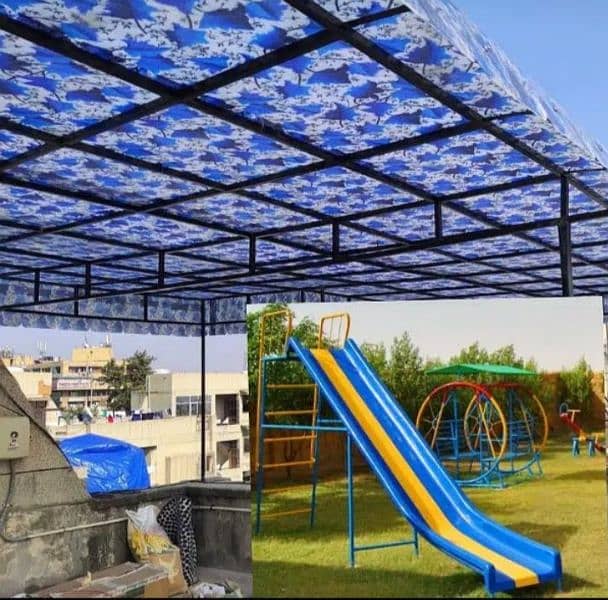 play ground swigs and roof parking shades. PH. 03272933969 0