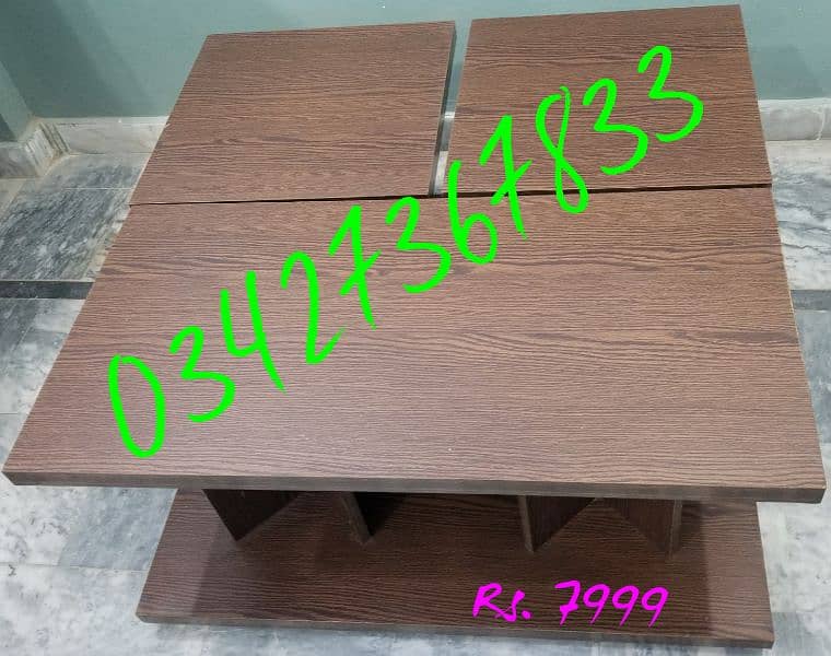Coffee Center table set 3pcs wood sofa side table furniture home cafe 10