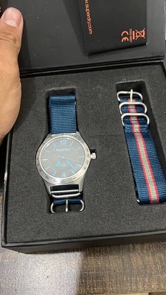 SUPERDRY Original WATCH STAINLESS STEEL BLACK BLUE MEN SYG112U 2 1