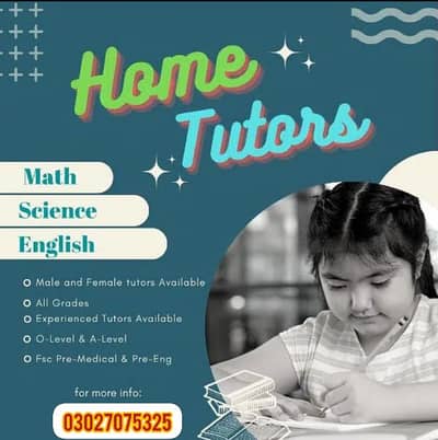 Home Tutors are available for every subject