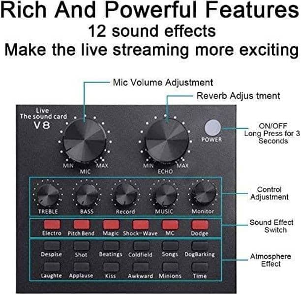 Live Streaming Sound Card tiktok live Audio Mixer DJ Mixer 0