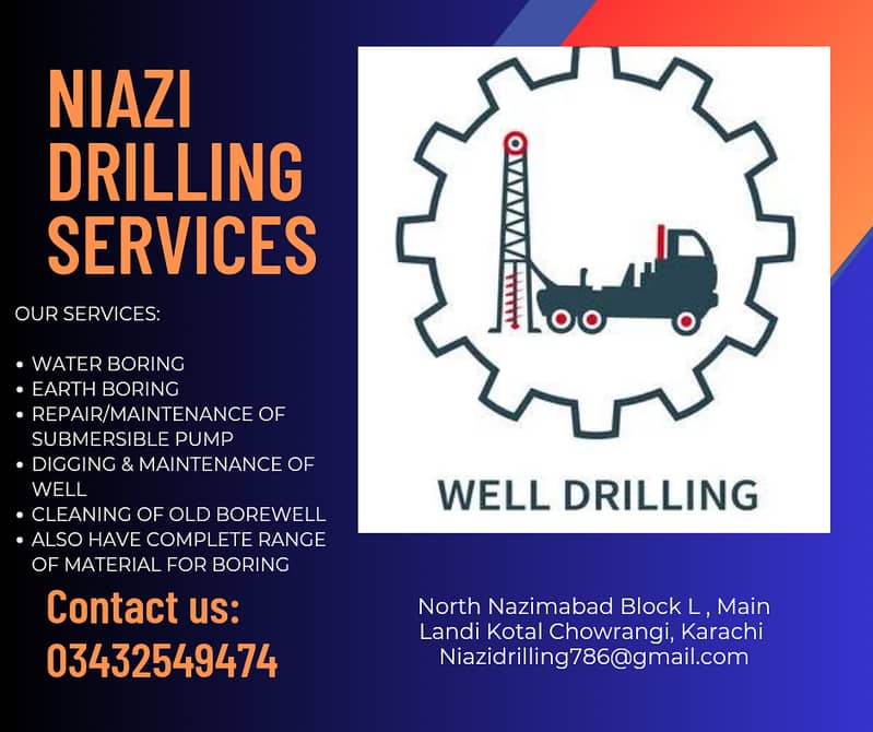 Water Boring / Drilling / Pump Services (03432549474) 0