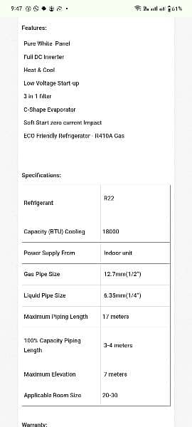 Changhong Ruba CSDH-18WA03G 1.5 Ton DC Inverter Split Air Conditioner 3