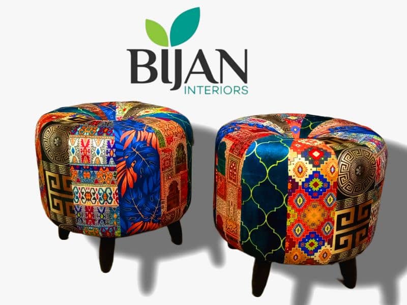 pair of tuffets or ottoman in patchwork 0