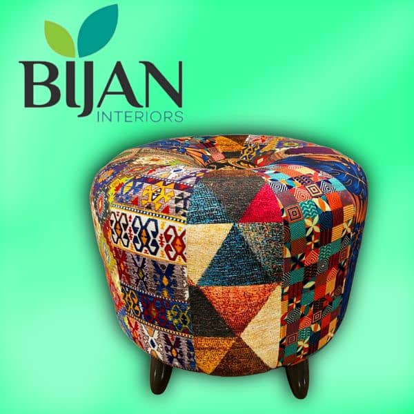 pair of tuffets or ottoman in patchwork 4