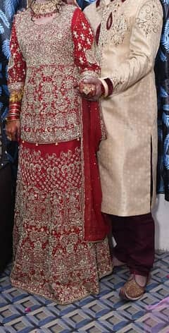 Sherwani and Lehnga For Sale just 1 time used in Marriage Condition Ok