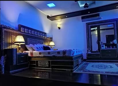 wooden bed set with dressing table for sa