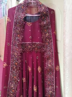 Bridal Dress Maroon color Maxi for wedding 0