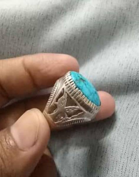 Feroza Stone with Chandi Ring 1