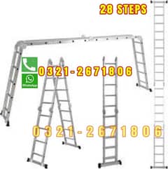 ALMUNIUM MULTI PURPOSE LADDER 28 FT  USE FOR GYM ,CLEANING, OUTDOOR