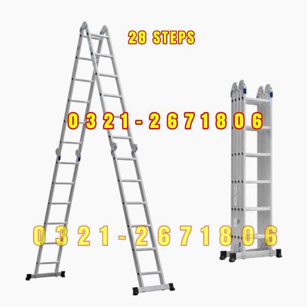 ALMUNIUM MULTI PURPOSE LADDER 28 FT  USE FOR GYM ,CLEANING, OUTDOOR 1