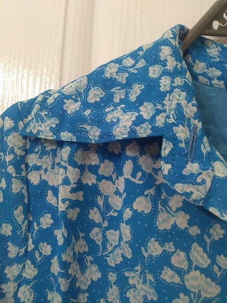 Blue floral long frock for summers 2